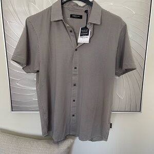 Kenneth Cole spring summer short sleeve button front shirt Mens NEW NWT $60
